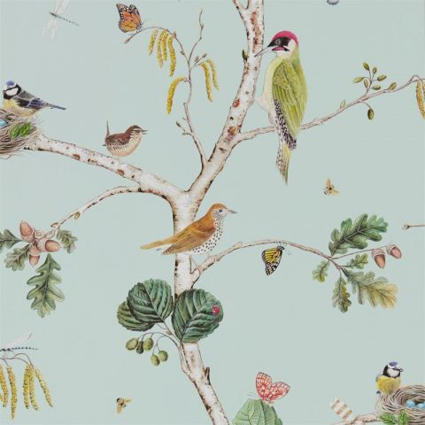 Sanderson Woodland Walk - Woodland Chorus Sky Blue/Multi 215706