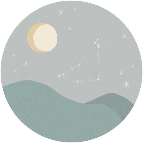 Eijffinger Explore Star Sign Circles - Capricornus (Steenbok) Bleu