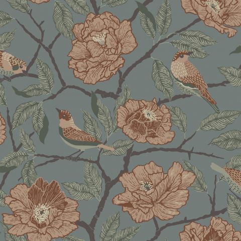 Dutch Wallcoverings First Class - Midbec Fågelsång -  Bernadina Blue 34025