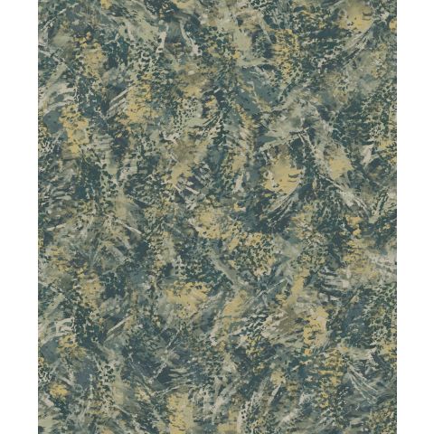 DUTCH WALLCOVERINGS FIRST CLASS ARABESQUE - PLUMA TEAL GOLD 36341