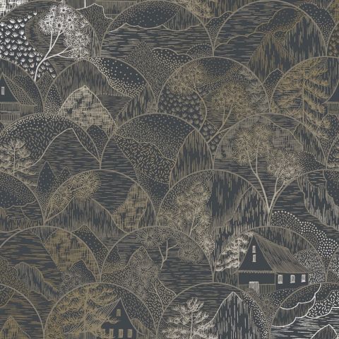 Dutch Wallcoverings Alchemy Teshio Charcoal 65881