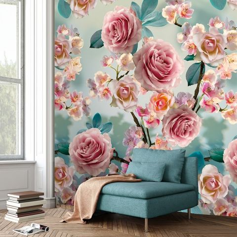 Behangexpresse Colorful Florals & Retro - Pink Roses