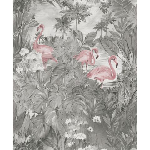 Dutch Wallcoverings First Class Amazonia Sarasota Grey Pink 91261