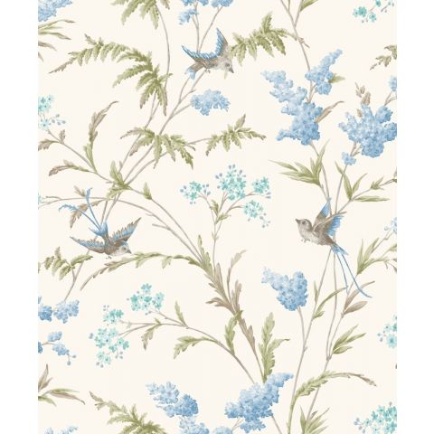 Dutch Wallcoverings The Enchanted Garden Henrietta Cream Bleu 98921