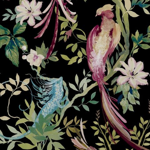 1838 Wallcoverings Pavilion - Bird Sonnet Jet 2109-157-05