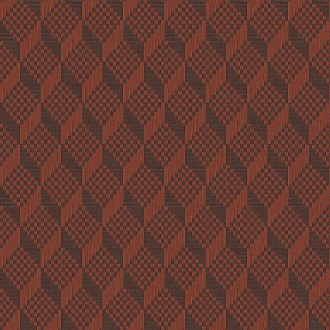 Dutch Wallcoverings - Grace - Patchwork 3D stitched cube orange GR322308