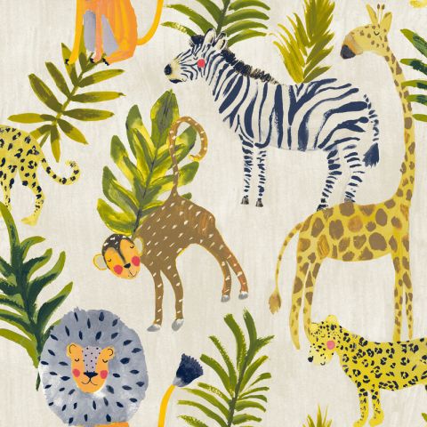 Dutch Wallcoverings - Little Kids- Jungle groen/beige JS2101