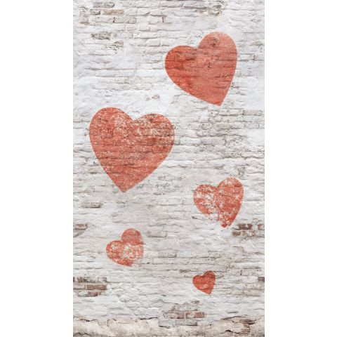 GRANDECO YOUNG EDITION MURAL MYSTIC - BRICK HEARTS - ML2301 (repeatable)