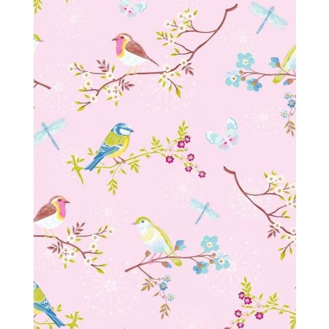 Pip Studio Wallpaper Early Bird Light Pink 375082