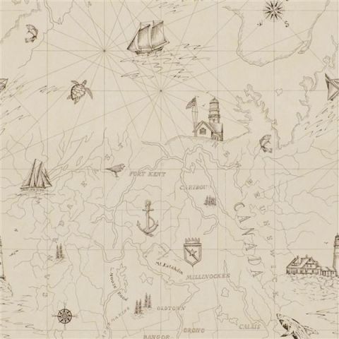 Ralph Lauren Signature Islesboro Paper - Seasport Map Bone PRL5027/01