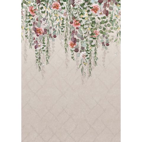 Osborne & Little Empyrea - Eucalyptus Linen/Coral W7613-03