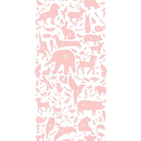 KEK Amsterdam -  Wonderwalls For Kids - Alphabet Animal Walpaper Rose WP-047